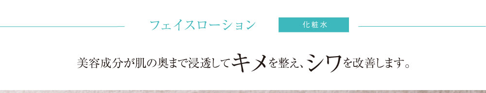 アクティベイトローション 美容成分が肌の奥まで浸透してキメを整え、シワを改善します。