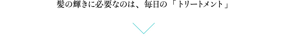 髪の輝きに必要案尾は、毎日の「トリートメント」