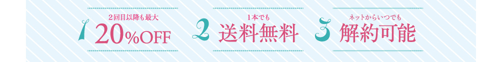 2回目以降も最大20%OFF 1本でも送料無料 ネットからいつでも解約可能