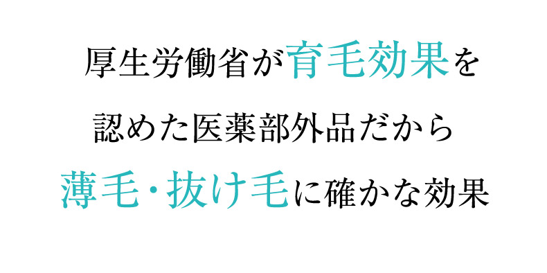 厚生労働省が育毛効果を認めた医薬部外品だから薄毛・抜け毛に確かな効果